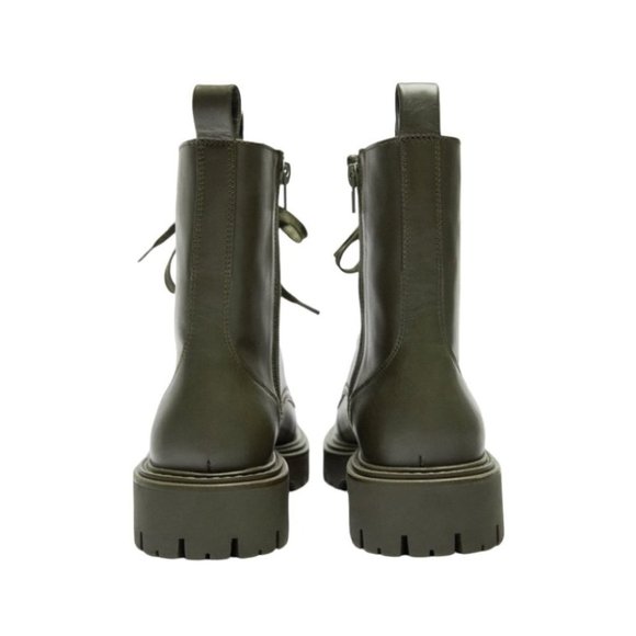 Zara Olive Combat Boots - Picture 6 of 8